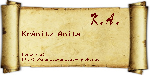 Kránitz Anita névjegykártya