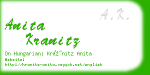 anita kranitz business card